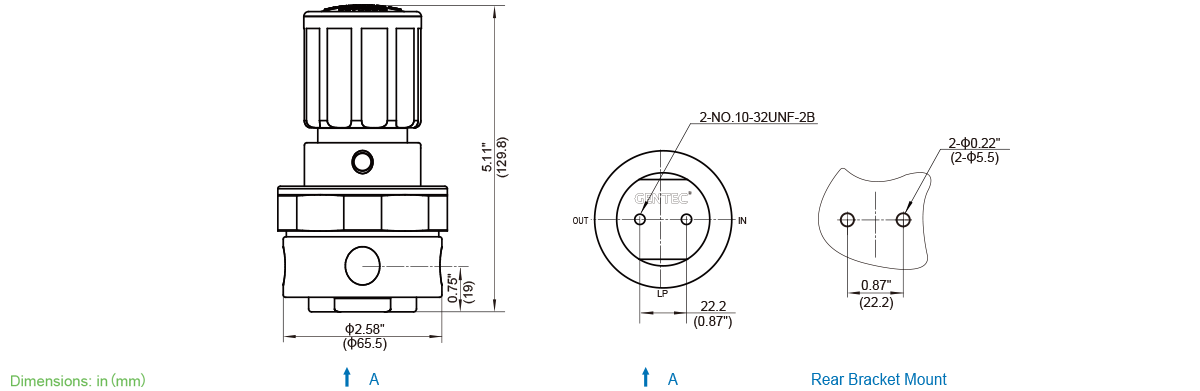 GENTEC R54 Series Tied Diaphragm Regulator